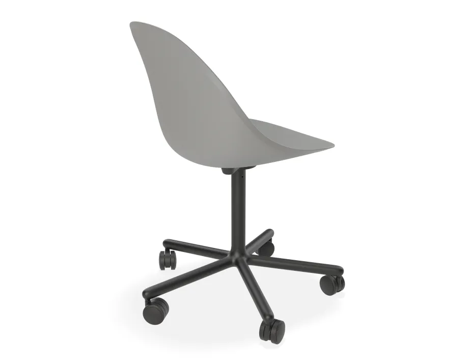 Grey Swivel Castor Pebble Back