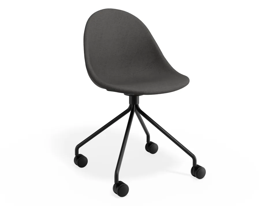 Pebble Chair Greyfabricseat Pyramidcastors
