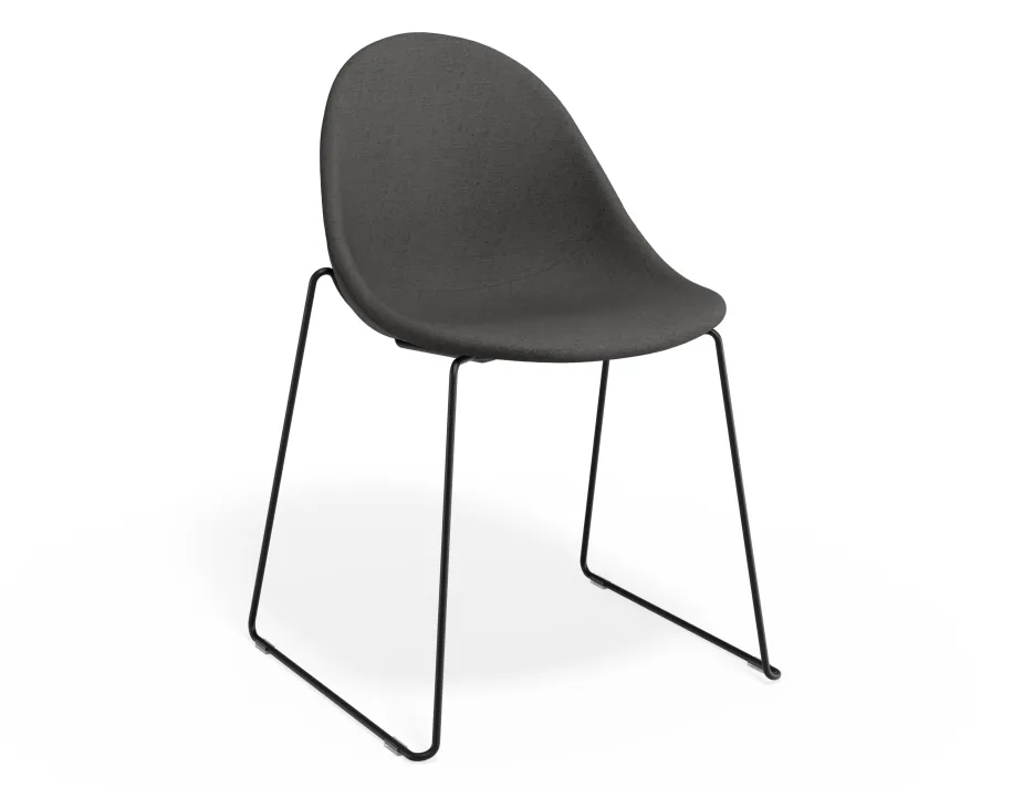 Pebble Chair Greyfabricseat Sledblack