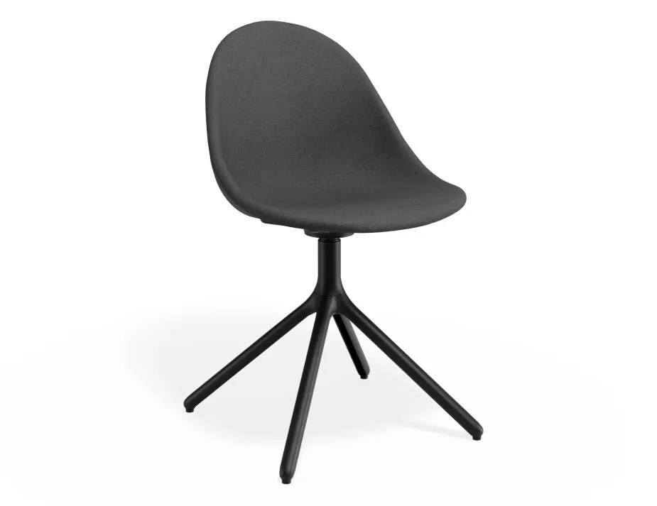 Pebble Chair Greyfabricseat Swivelbase