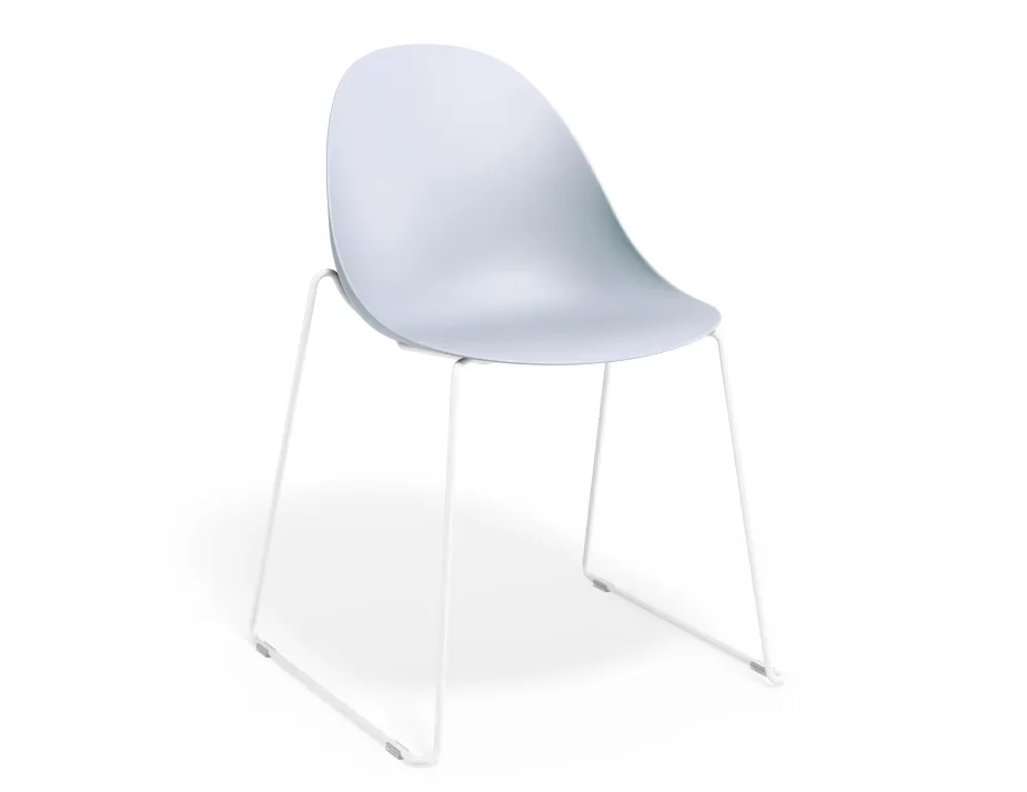 Pebble Chair Palebluev3seat Sledwhite