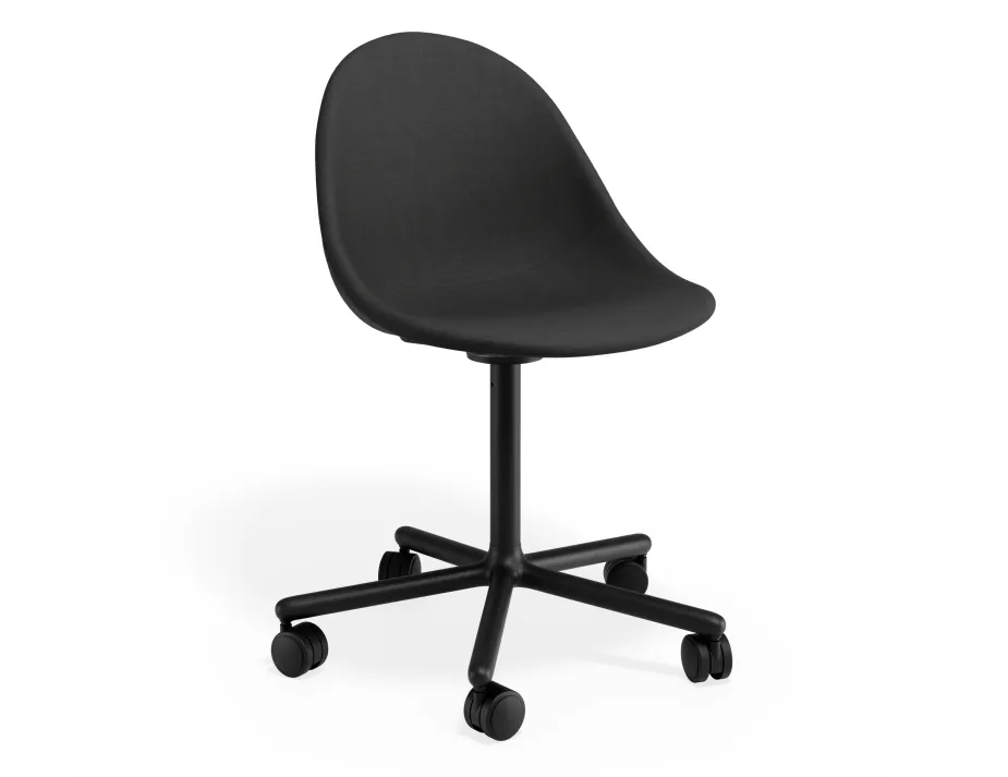 Pebble Chair Stormgreyfabricseat Swivelcastors