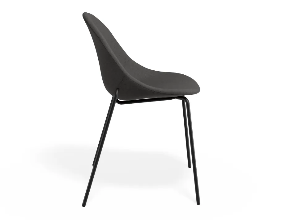 Pebble Chair Greyfabricseat 4postblack