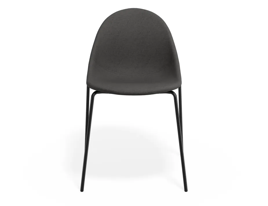 Pebble Chair Greyfabricseat 4postblack