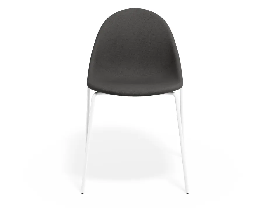 Pebble Chair Greyfabricseat 4postwhite