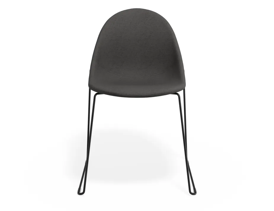 Pebble Chair Greyfabricseat Sledblack