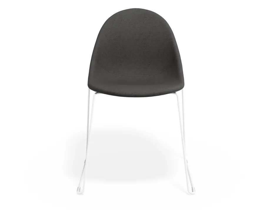 Pebble Chair Greyfabricseat Sledwhite