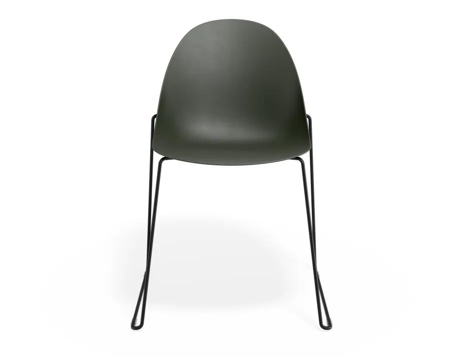 Pebble Chair Oliveseat Sledblack
