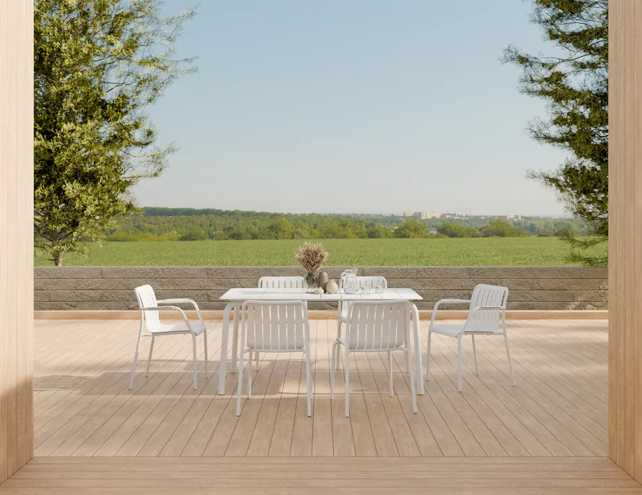 Roku Diningtable 160 Chair White Residential