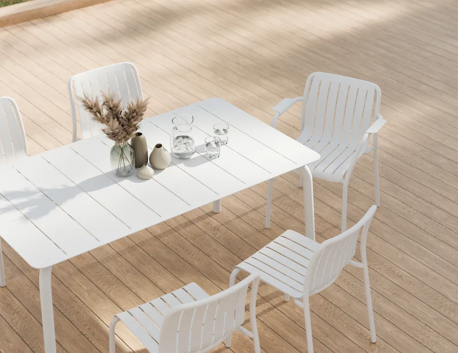 Roku Diningtable 160 Chair White Residential