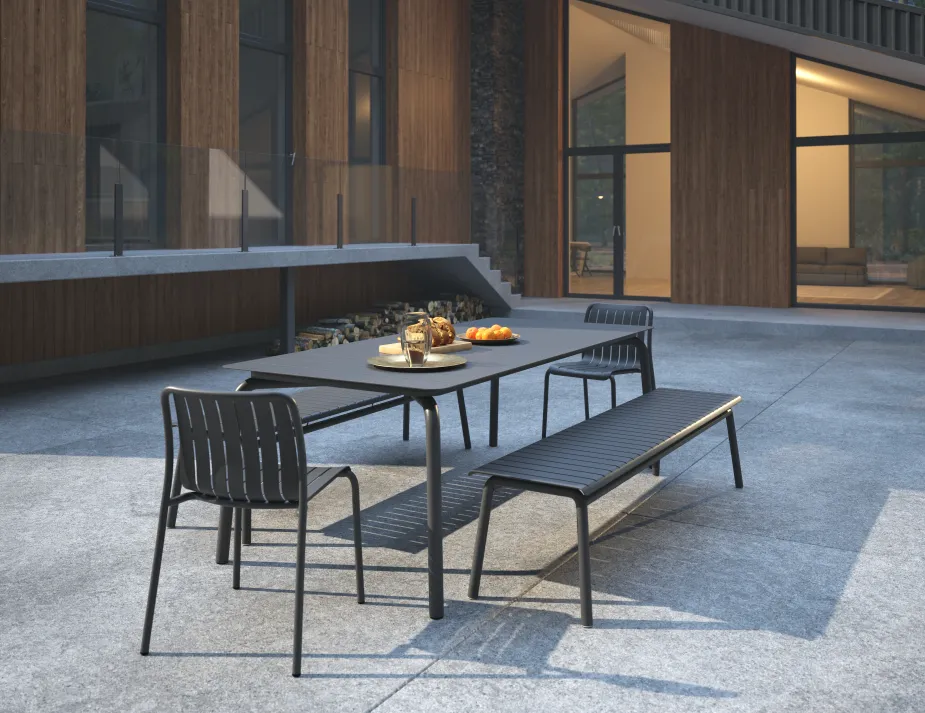 Roku Diningsetbenches Charcoal