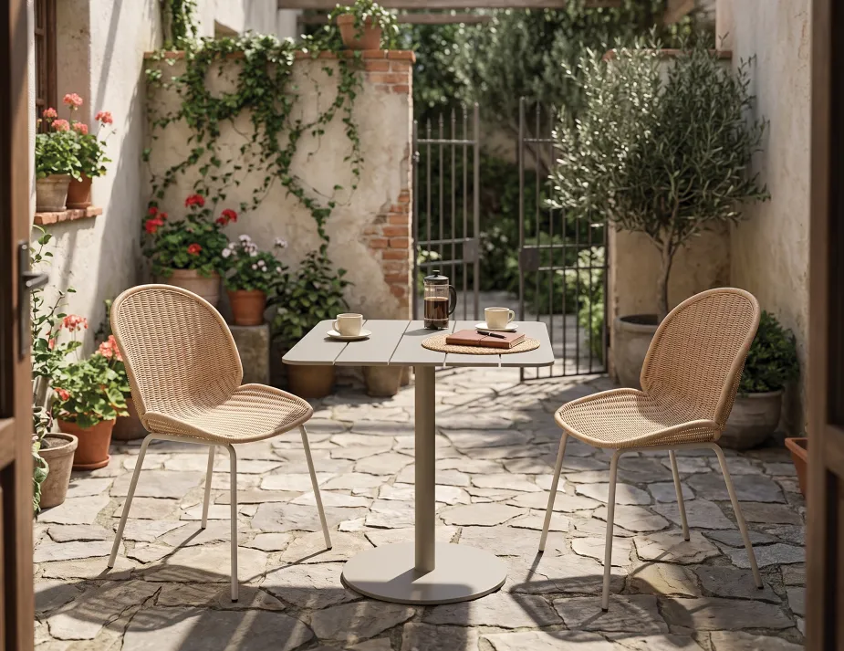 Table And Chairs In Courtyard