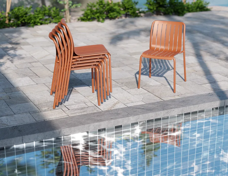 Roku Stacking Lifestyle 1 Dining Chair Orange