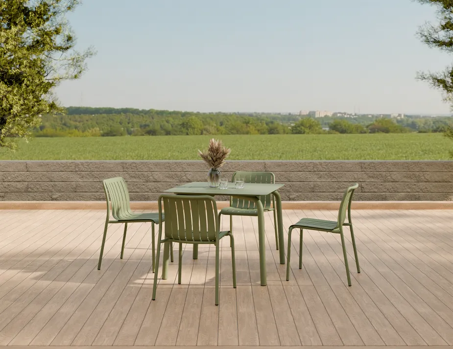 Roku Diningtable 90 Chair Green Residential