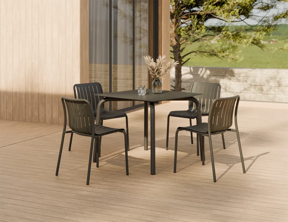 Roku Diningtable 90 Chair Charcoal Residential