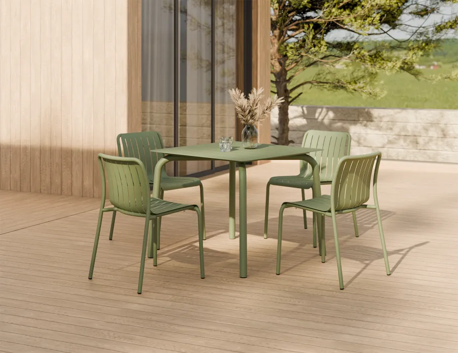 Roku Diningtable 90 Chair Green Residential