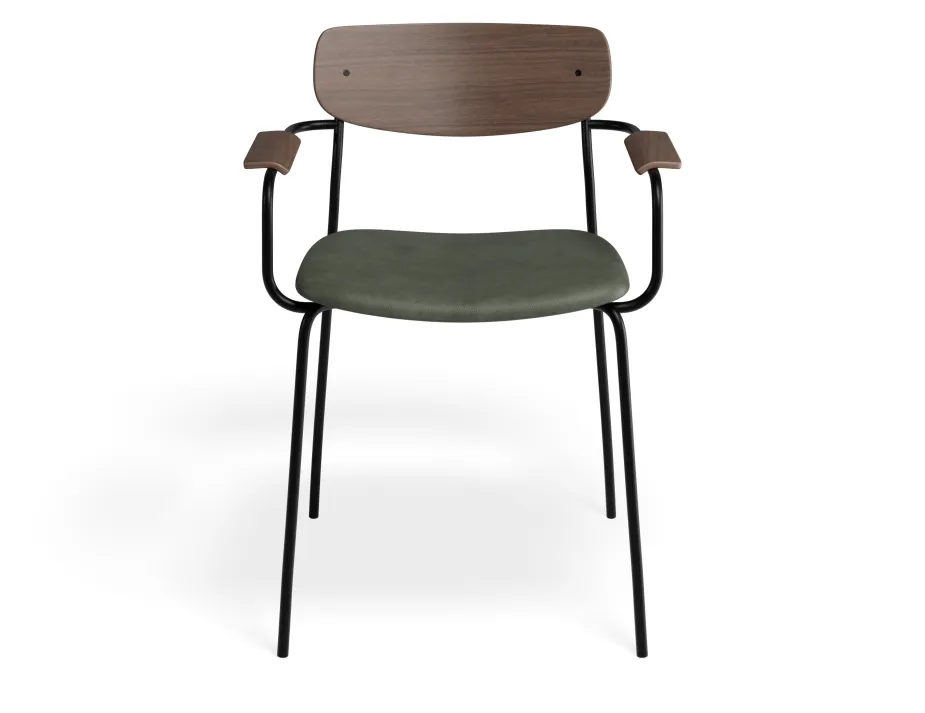 Rylie Armchair Walnut Greenpu