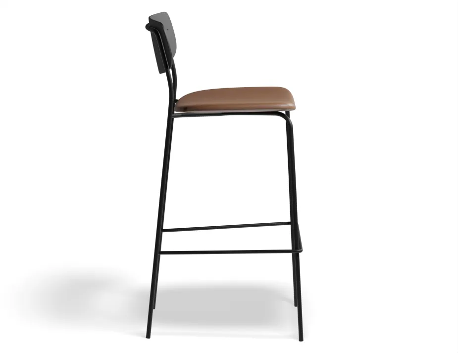Rylie Stool 75cm Black TanPU Side