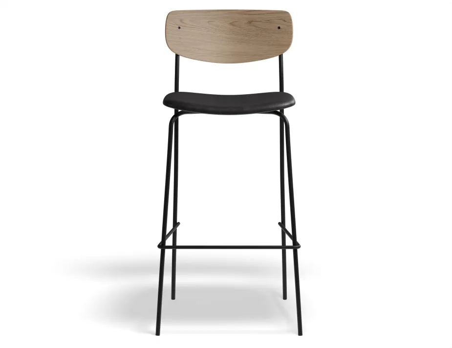 Rylie Stool 75cm Natural BlackPU Front