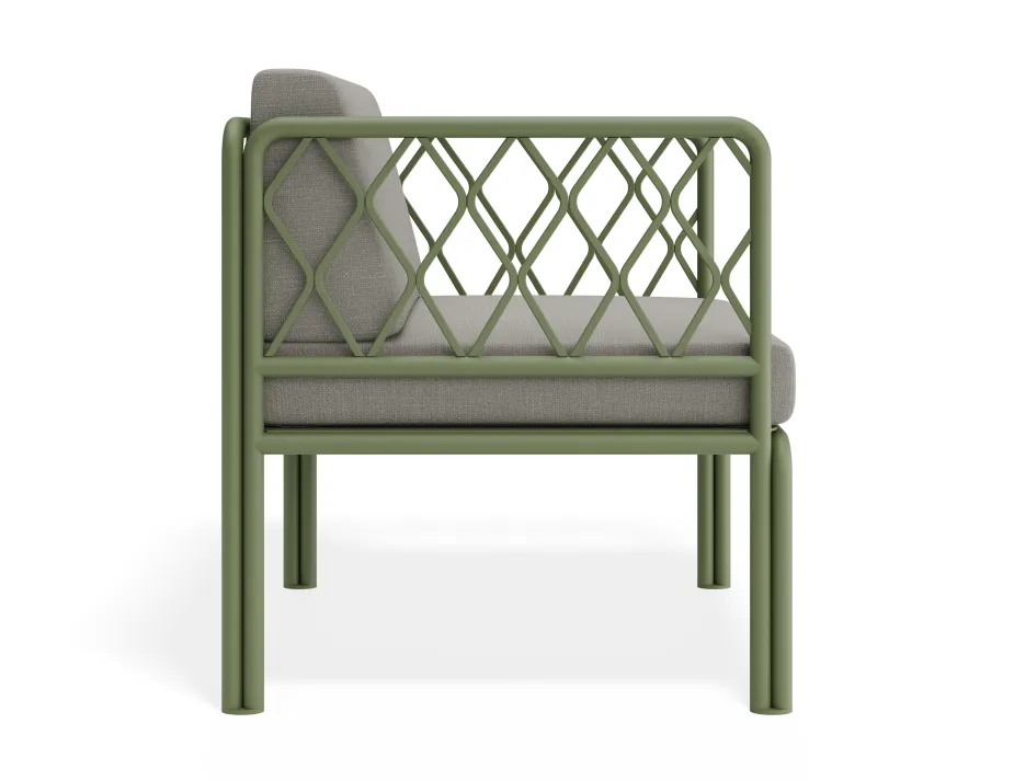 P 3v2 Seville Loungechair Greenframe Lightgreycushion