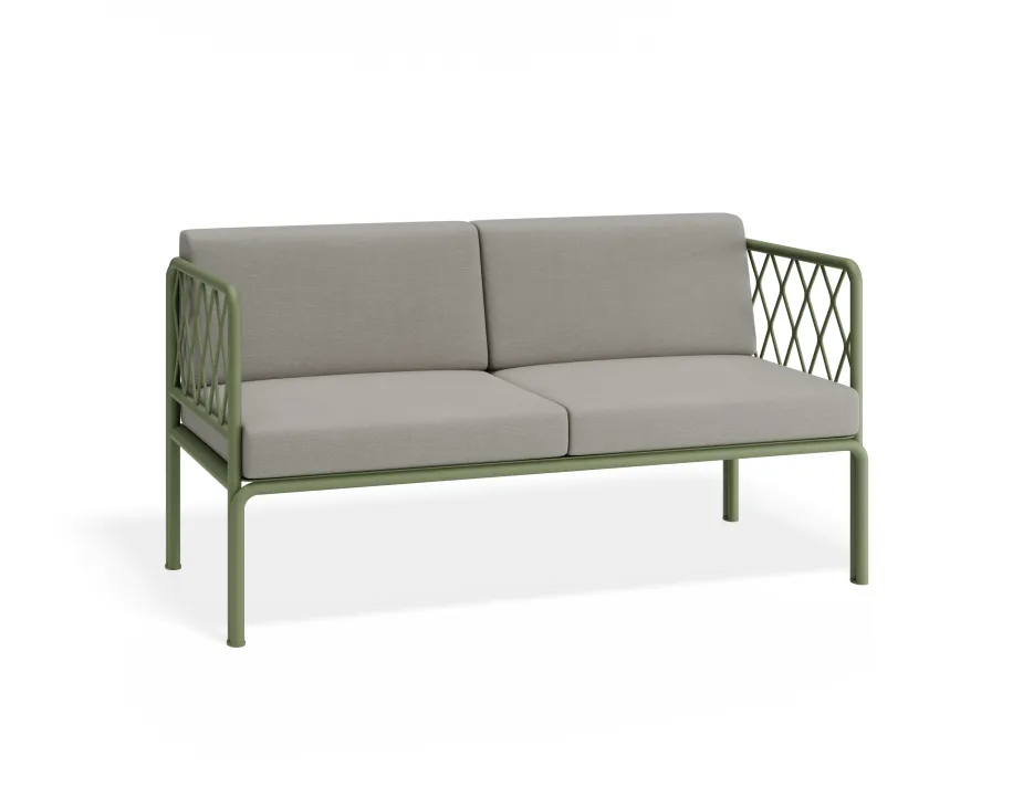 Sevillev2 2seater Greenframe Lightgreycushion