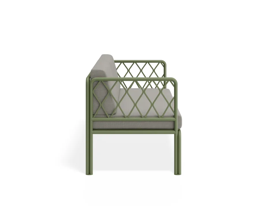 Sevillev2 2seater Greenframe Lightgreycushion