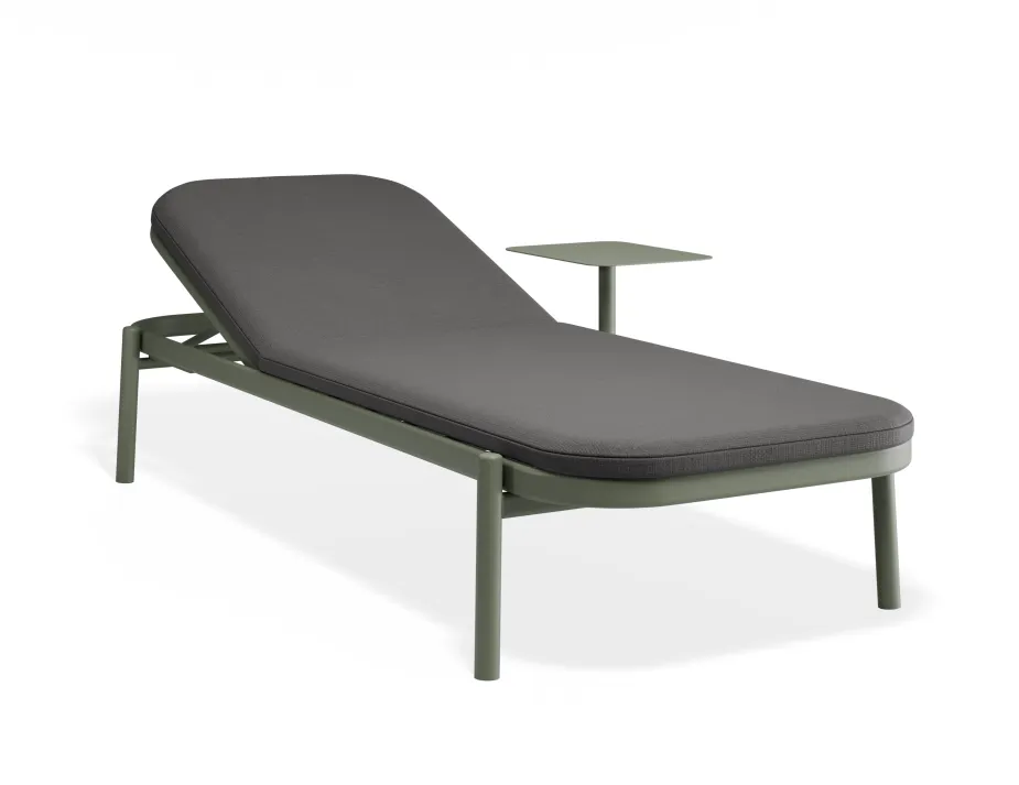 Verano Sunlounge Sidetable Greenframe Darkgreyfabric