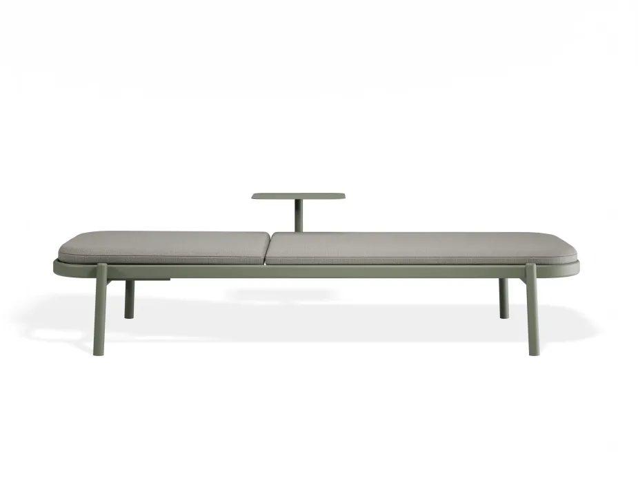 P 3b Verano Sunlounge Sidetable Greenframe Lightgreyfabric
