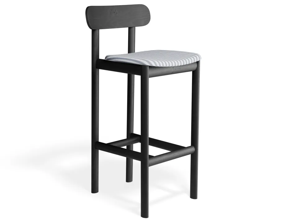Zarav6 Barstool Black Bluestripe