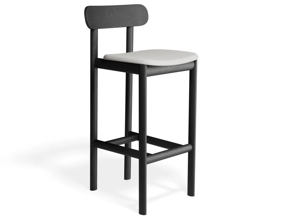 Zarav6 Barstool Black Herringbone