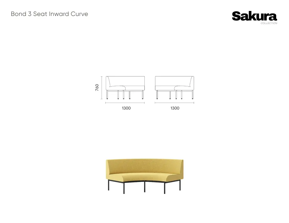 Sakura Bond 3 Seat Inward Curve