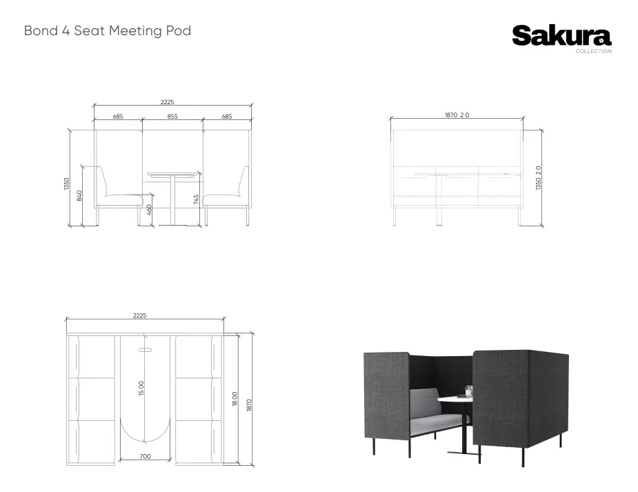 Sakura Bond 4 Seat Meeting Pod
