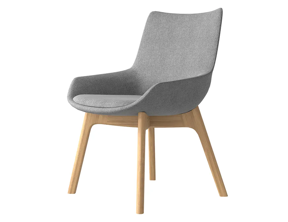 Flow Chair Low Woodbase Grey