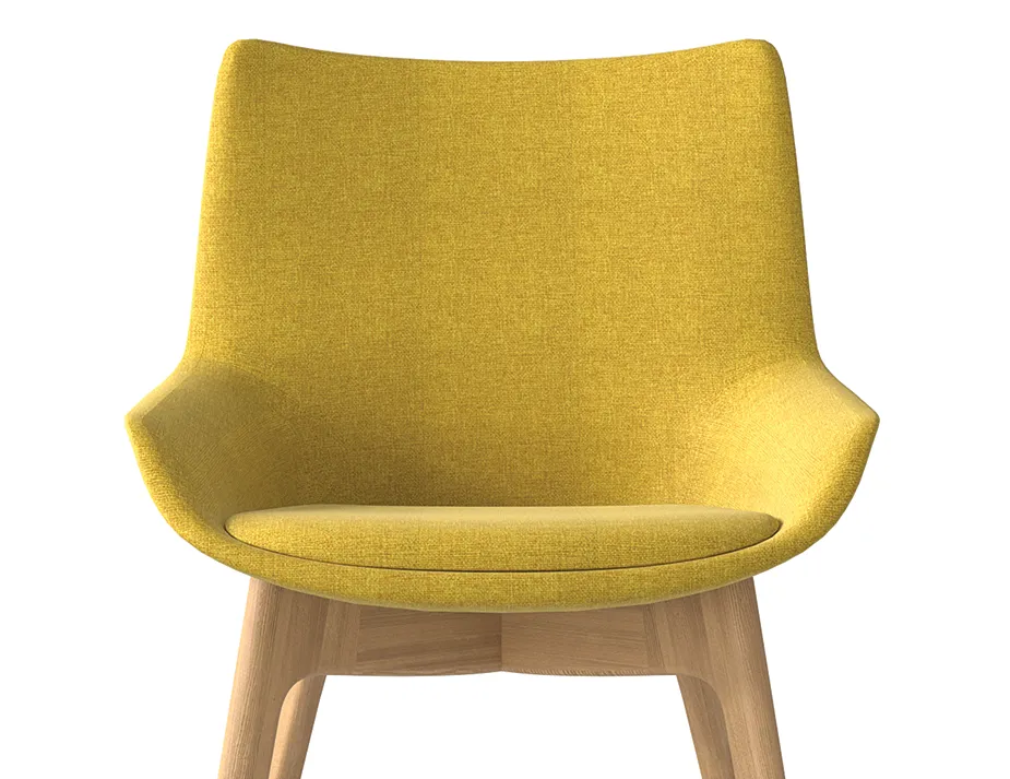 Flow Chair Low Woodbase Yellow Zoom