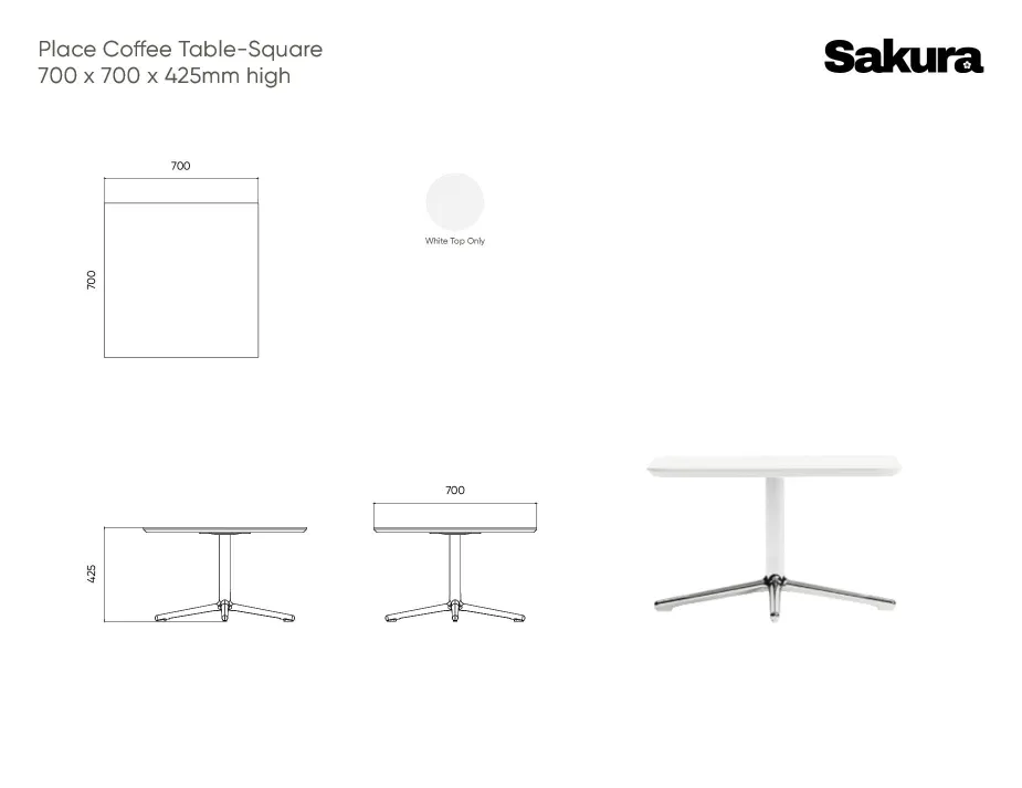 Place Coffee Table Line Drawings 70 X 70 X 425cm