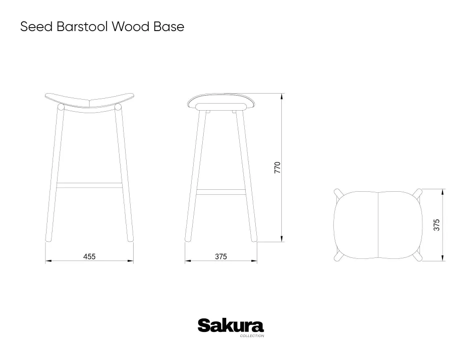 Seed Barstool Wood Base