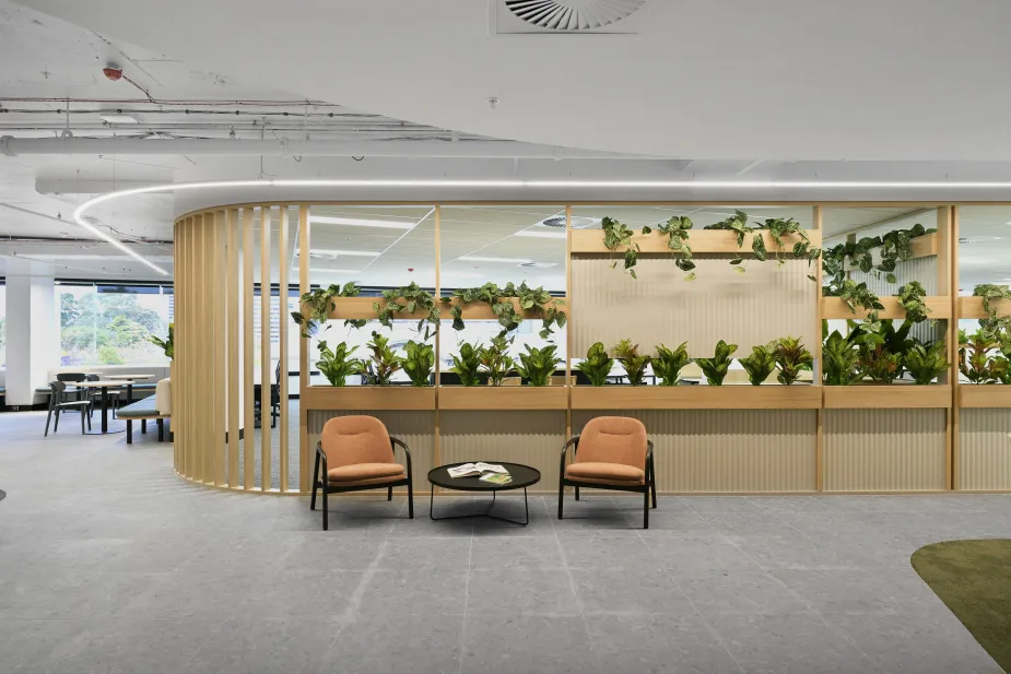 An office breakout area 