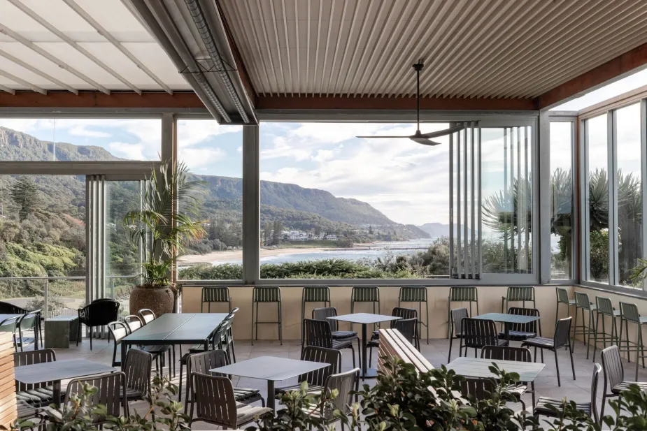 Modern dining area with view