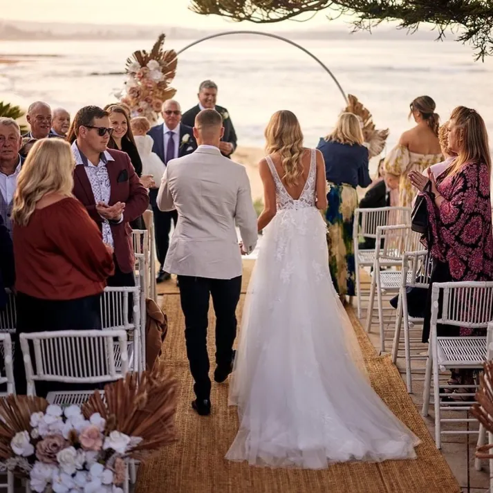 Beach wedding ceremony
