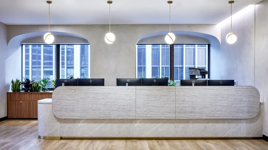 Modern fertility clinic reception.