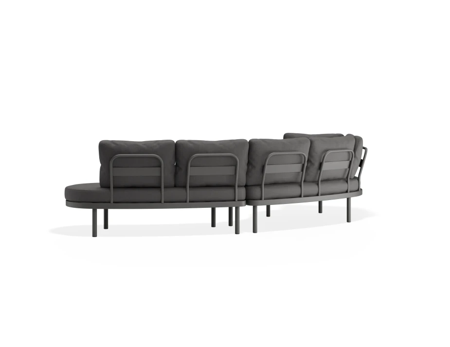 Aluna Outdoorsofa Configa Flipped Charcoal Darkgrey