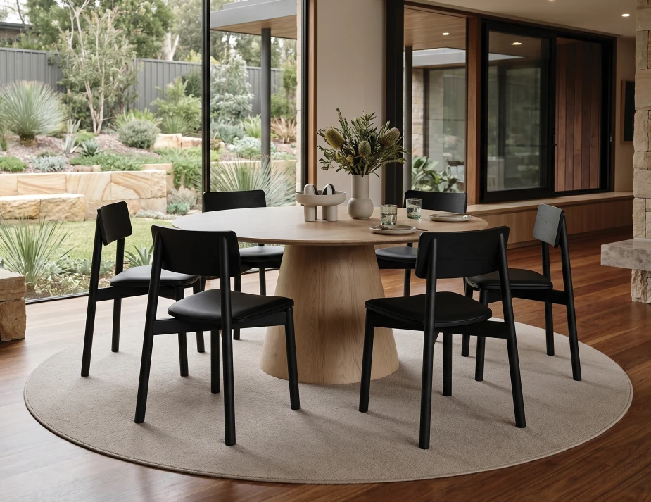 Black Chair At Round Table