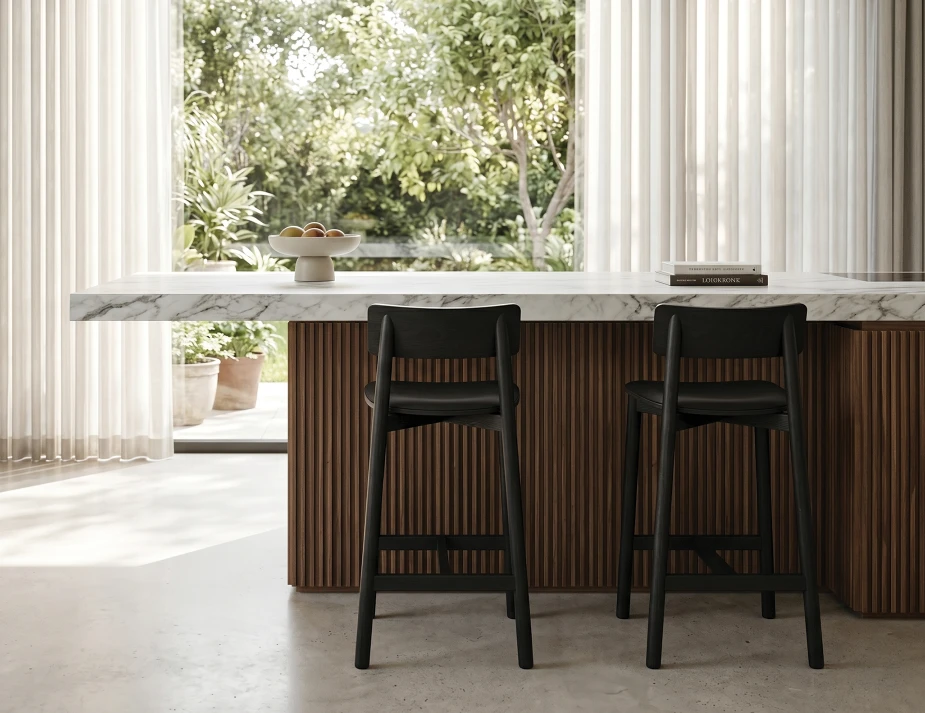 Luxe Modern Kitchen Black Bar Stool