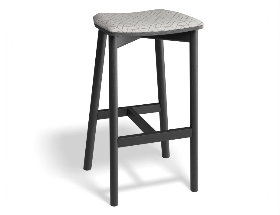 Andi Backlessbarstool Pad Ashblack Geometricpattern