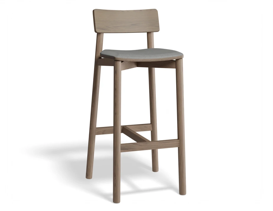 Andi Barstool Pad Walnut Lightgreyfabric