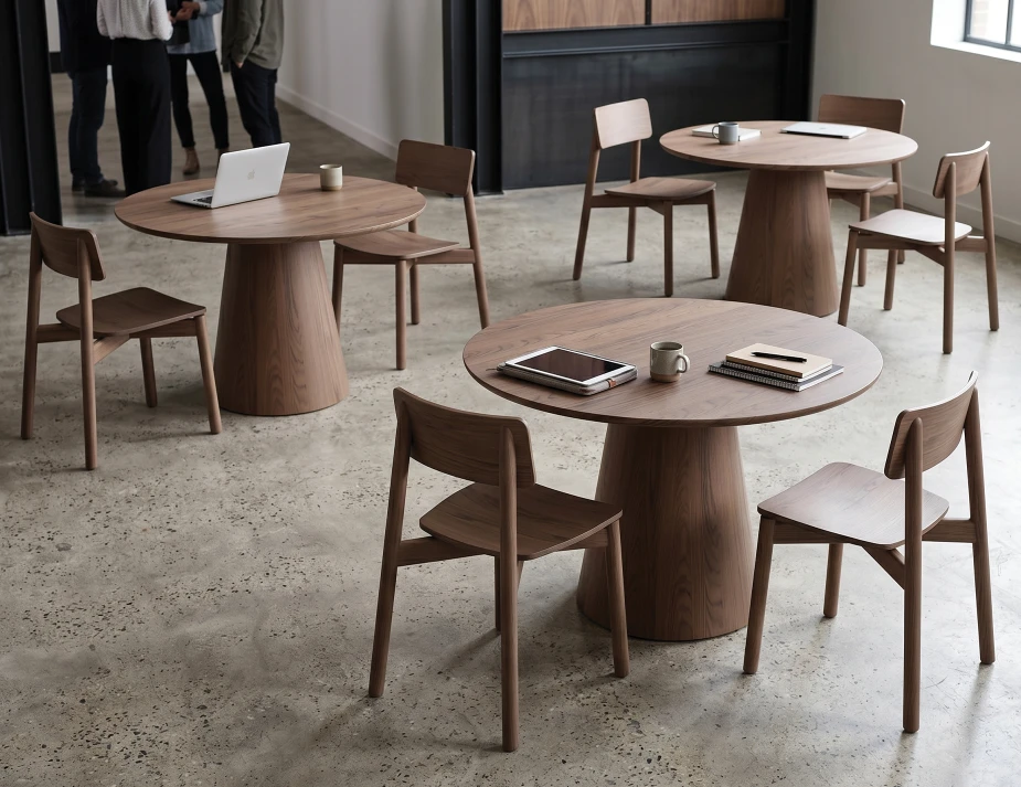 Walnut Ciirca Table And Andi Chairs