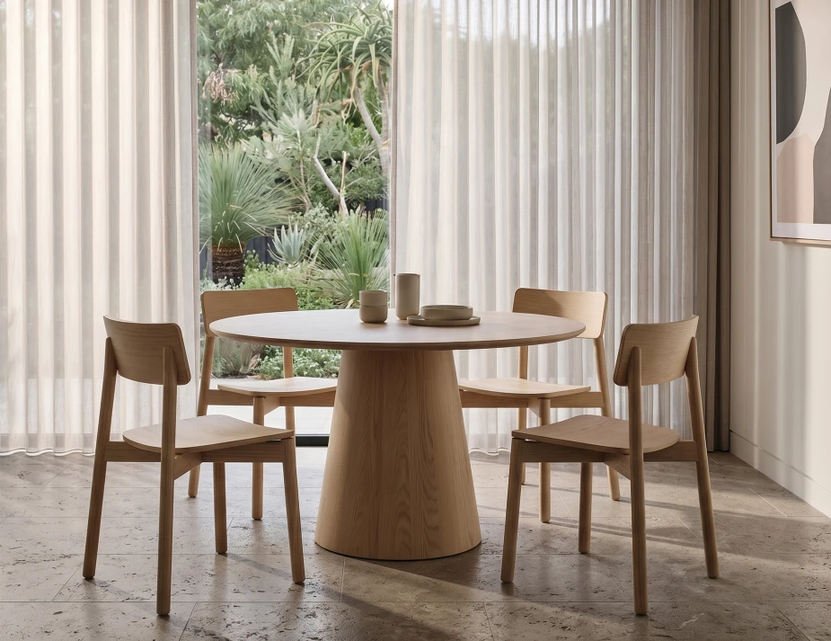 Round Dining Table Natural Wood