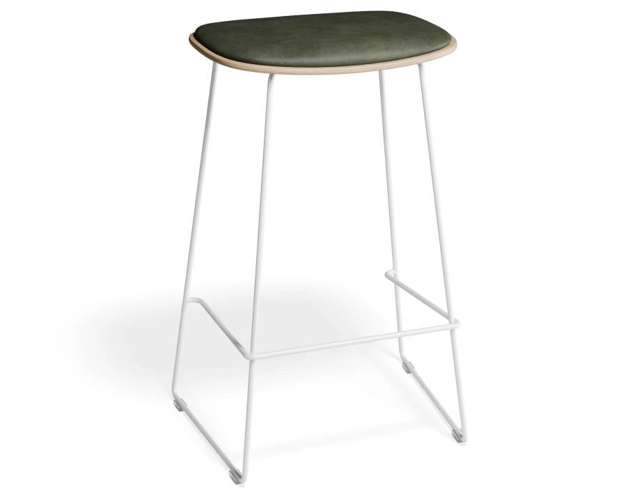 Elvav2 Kitchenstool Padded Ash White Greenpu