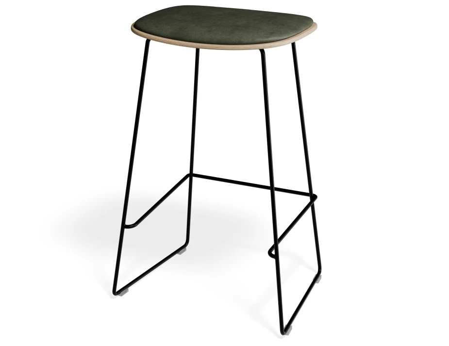 Elvav2 Kitchenstool Padded Ash Black Greenpu