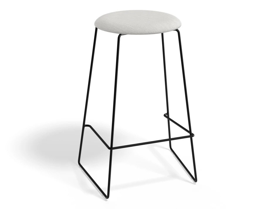 Hugo Barstool 66cm Black Frame Light Grey